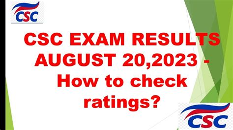 csc august 2023 result